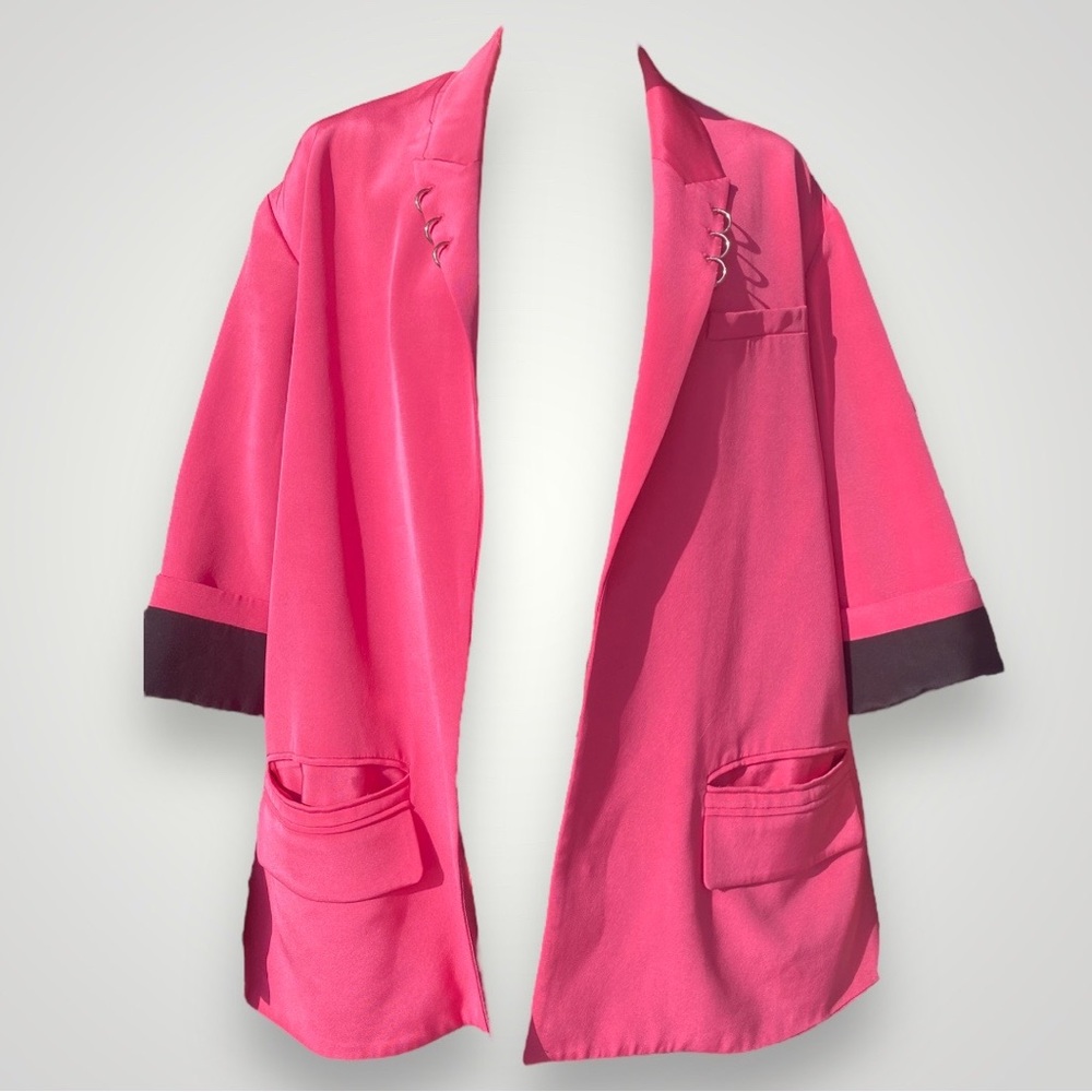 Alexander Wang Pink Silk Oversized Piercing Jacket 🎀